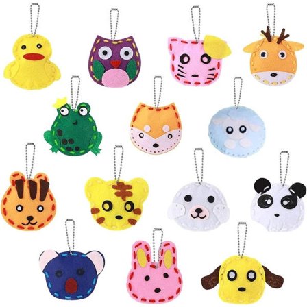 14 kpl DIY-ompelusetti lapsille, huopaeläinten DIY-askartelusetti tytöille ja pojille