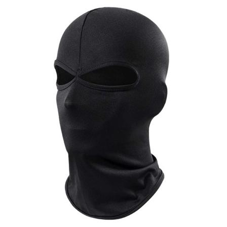 Tunn Svart Balaclava Skidmask Rånarluva 2 Hål Svart