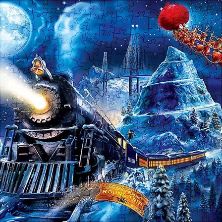 Unikke træpuslespil Moonlight Train Snow Mountain Wood Jigsaw Puzzle Craft Uregelmæssig familie interaktivt puslespil gave til ven