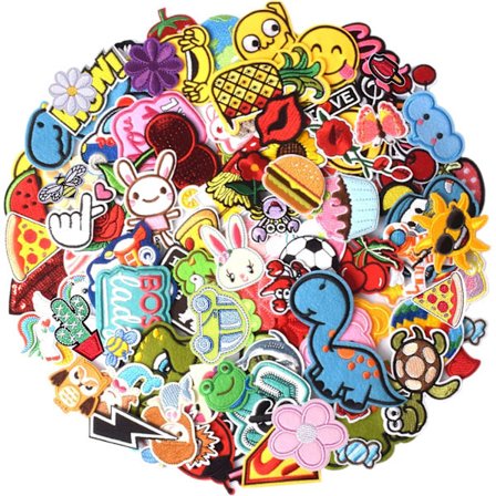 60 st slumpmässigt blandade stilar broderade märken att sy på/stryka på