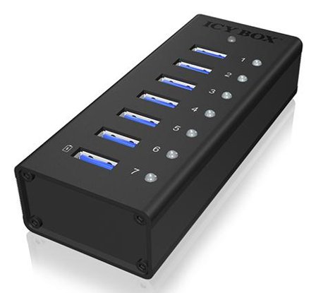 ICY BOX USB3.0 HUB 7 PORT PROVIDES 7X USB3.0 INTERF UP TO 5 GBIT/S