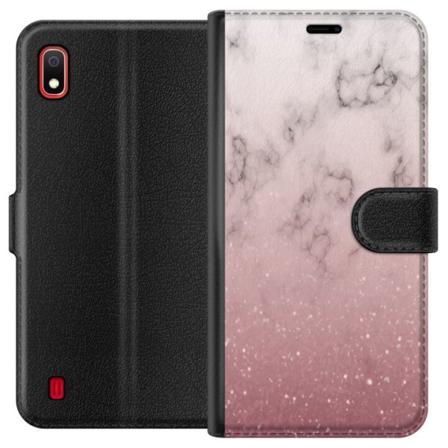 Samsung Galaxy A10 Tegnebogsetui Blødt Pink Marmor
