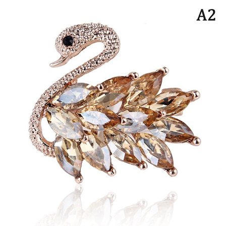 Legering Crystal Swan Brosch Crystal Djurbroscher Kostymkrage P