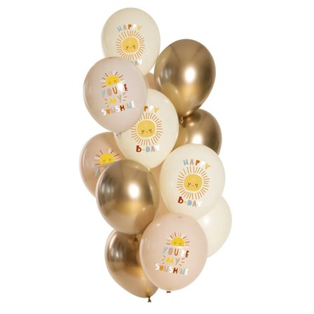 Ilmapallosetti Birthday Sunshine 12-pack