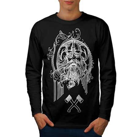North Viking Warrior män svart långärmad T-shirt