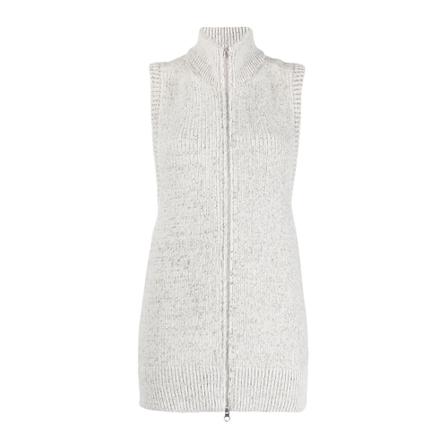MM6 Maison Margiela, Sleeveless ZIP Vest Grijs, Dames, Maat:M