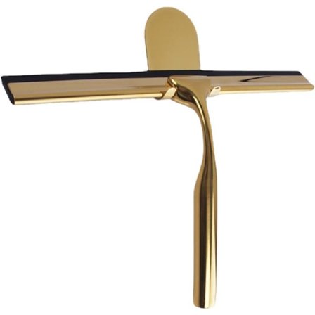 Guld brusebadsskraber i rustfrit stål til badeværelse, stor glasskraber til brusekabine [9.8''], silikone af høj kvalitet, brusebad med holder uden 