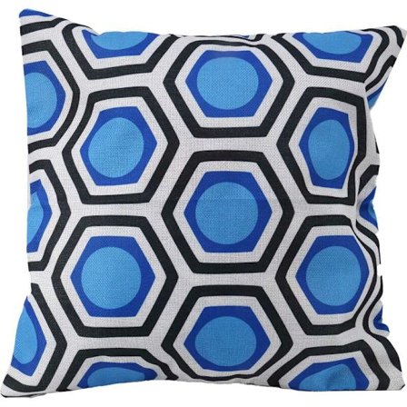 Tyynyliina Sohva Koti Sänky Dekoraatio Geometrinen Tyynynpäällinen Kotelo (Musta + Sininen)