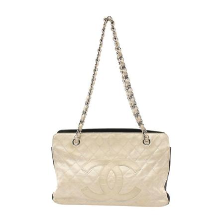 Chanel Vintage Tass , Beige , Dames , Maat: ONE Size Vintage Tassen