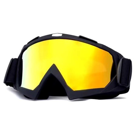 Skibriller Gullspeil Glass Matt Svart Svart