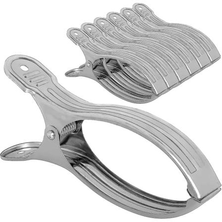 6st handduksklämma 5,5 tum Jumbo rostfritt stål Metal Beach till DXGHC