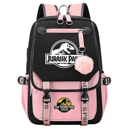 Jurassic Park Dinosaur Unisex Skolevesker - Canvas Laptop Ryggsekk For Barn, Tenåringer & Voksne