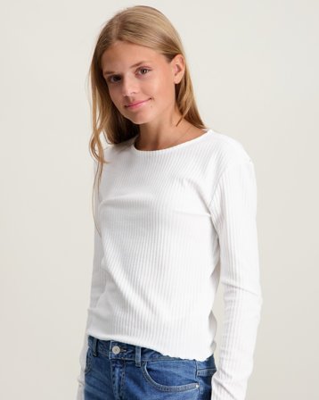 Kids ONLY KOGNELLA L/S O-NECK TOP JRS Valkoinen Topit / Puserot Tytöt - Kids Brand Store