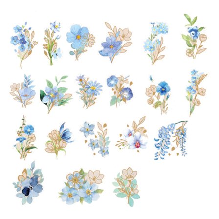 Vintage Vanntette Selvklebende Blomsterklistremerker for Scrapbooking-dekorasjon