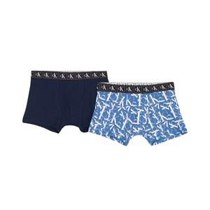 Kids - Calvin Klein 2-Pack Broken Monogram /Navy Iris Trunks 12-14 years - Underwear - 12-14 years - Blue - Junge