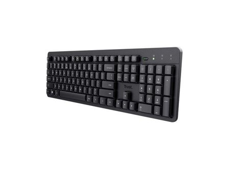 Trust Ody II - tastatur - stille - 100% (full size) - QWERTY - Nordisk - svart Inn-enhet