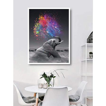 Diamond Painting / Diy 5d Diamantmålning - 30x40cm - Elefant