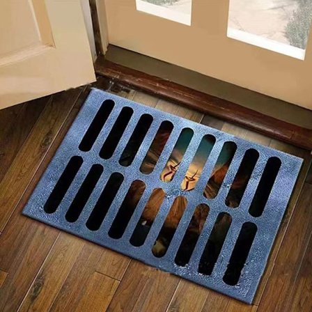 One Piece Halloween Dørmåtte, Halloween Klovn Dørmåtte, Uhyggelig Kloak Klovn Dørmåtte, Halloween Dekoration 3D Horror Dørmåtte - 4060cm