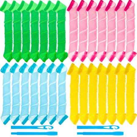 18 st Värmefria Locktänger Utan Värme Spiral Lockar Hårstyling Kit för de Flesta Hårtyper_MGF