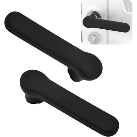 2-pak Silikone Dørhåndtagsbeskyttere, Antistatisk Beskyttelse til Firkantede Dørgreb, Mat Sort [DB]