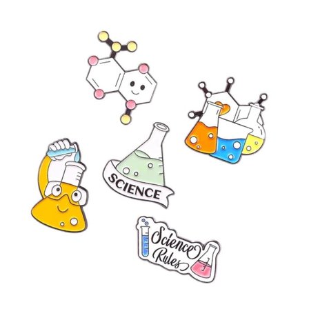 1/2/3/5 5x Cartoon För Pins Brosch Science För Pins Chemical Science Symbols 1 Pc IC