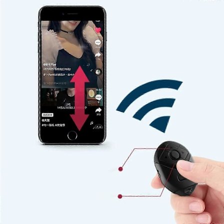 Bluetooth Fjernbetjening Til Iphone Android, Tiktok Side Vender Afspil/pause Kamera Fjernbetjening, 6 Knapper[D]