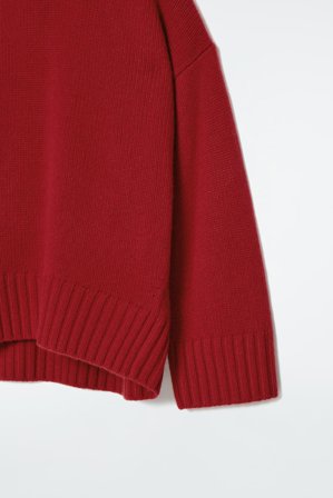 COS Women's Maglione Dolcevita Chunky In Cashmere in Rosso