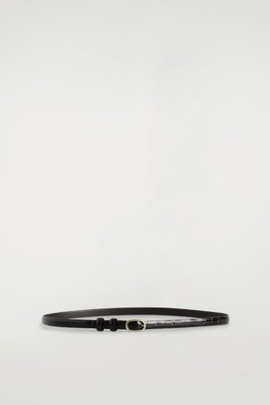 COS Women's Cintura Slim In Pelle Effetto Coccodrillo in Marrone