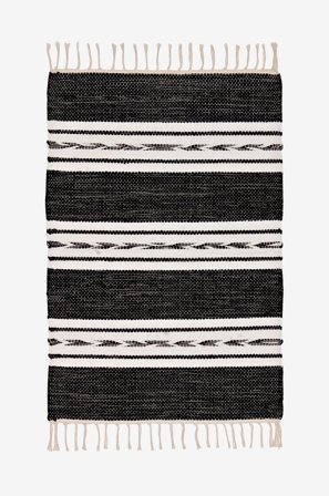 Mattbolaget - Gulvtæppe Leksand - Sort - Bomulds- & kludetæpper - 135X190 - Fra Homeroom