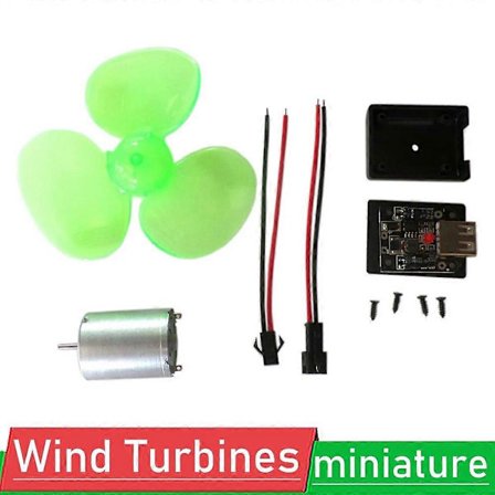 1 Setti Sähköinen Mini Tuulivoima Generaattori Vaihtovirtalaturi DIY-sarja Hätämatkapuhelimen Laturi Mikro Tuuliturbiini DC-moottori