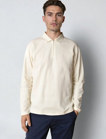Clean Cut Copenhagen Joss L/S Polo - Cream - S
