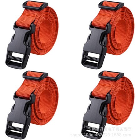 4-pak justerbare rygsækstropper rejsetilbehør taske skulderstropper kraftige laststropper orange farve 2,5cm*200cm