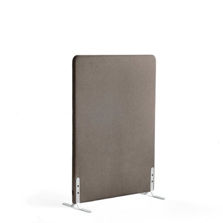 Skærmvæg ZONE, 1360x1000x46 mm, stof Hush, hvide ben, lysebrun