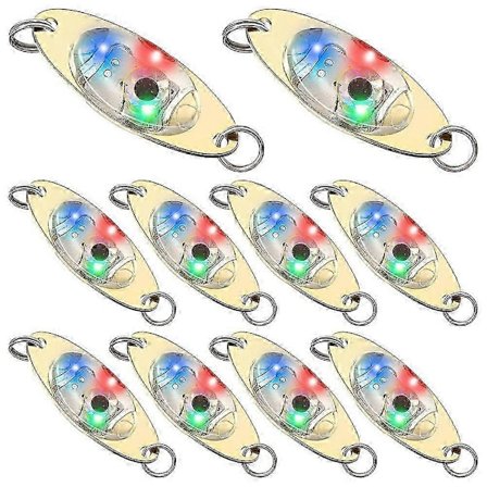 10 stk LED Fiskeri Lokkeduer Fiskeskeer Under Vand Blinker Bass Halibut Blinker Trolling Dyb Drop