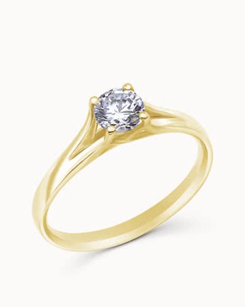 Solitaire Ring Chloé 18K Yellow Gold Natural Diamond 0.50 carat - Engagement Rings & Wedding Rings from Vanbruun