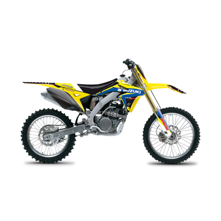 Kit Adesivi Completo Blackbird Dream 4 con Coprisella Giallo-Blu-Nero - Suzuki RM-Z 250 2010-2018