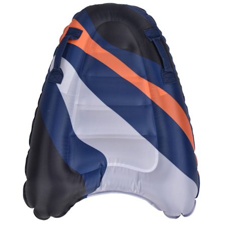 Bærbart oppblåsbart flytebrett for kropp, svømmebasseng, strandbrett for barn og voksne, blå striper