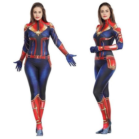 Captain Marvel Cosplay Tight Jumpsuit Marvel Hero