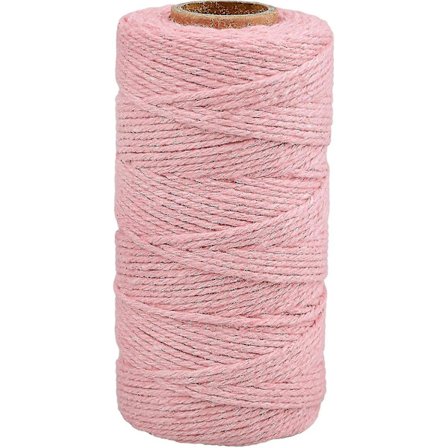 3mm Makrame-snøre Kompatibelt Håndverk 100m Beige Bomull Makrame Håndverkssnor Tau Kompatibel Vegg Hengende Plante Henger Strikking.4MMx100M.Rosa