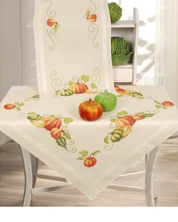 Kirjontapakkaus Kaitaliina Kurpitsankorjuu langat mukana-Utan garn