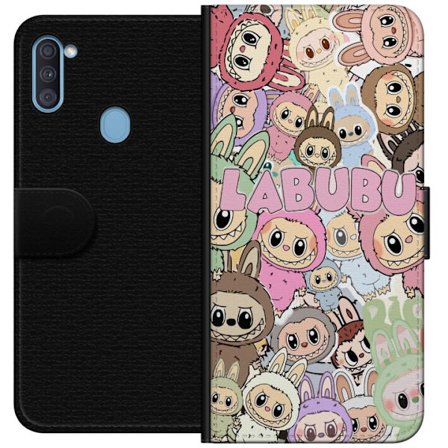 Kompatibelt Lommeboketui til Samsung Galaxy A11 Rosa kawaii-komposisjon med søte tegnede karakterer og myke former