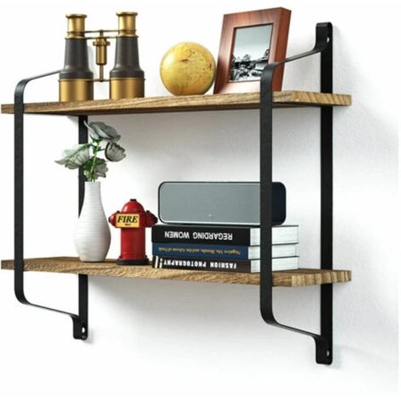 /EA/18*10*63cm 2-etasjers flytende hyller Display Hylle Brakett Vegghylle Rack Oppbevaring