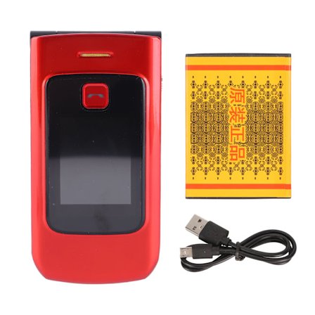 4G Senior Flip Telefon Stor Knapp Tydligt Ljud Dubbla Skärmar 4800mAh Batteri SOS-Knapp Röd