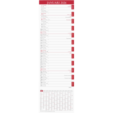 Stor bordkalender med flik 2026