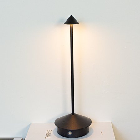 Dæmpbar LED bordlampe, IP54 beskyttelse, indendørs/udendørs brug, stik, H29cm, EU stik - Corten-Wellngs Sand Brown...