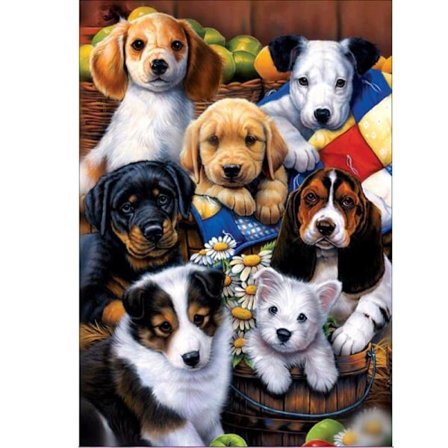 Firkantet Diamantmaling Full Rhinestone - Full Diamantbroderi 5d Full Diamantmaling for Veggdekor Diamantbroderi Komplett Sett - Søte Hunder