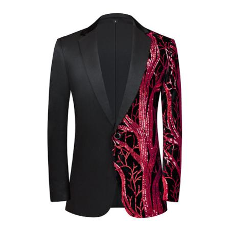 Festklänning För Män Kostym Blazer Coat Red S