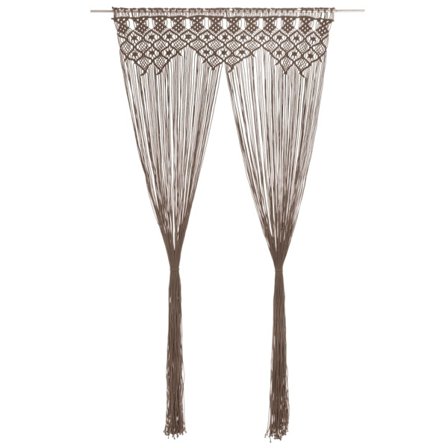 vidaXL Gardin makramé taupe 140x240 cm bomull