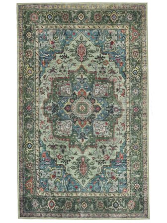 Alfombras Cocina Georgia Oriental 160X230 Algodón Verde/Multicolor