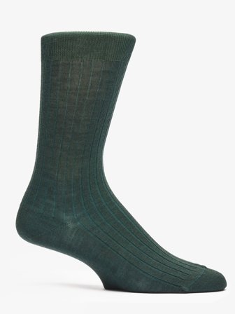Dark Green Ribbed Socks